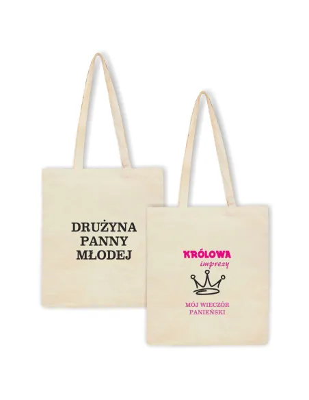 Eko Torba z nadrukiem PREZENT KRÓLOWA IMPREZY na wieczór panieński