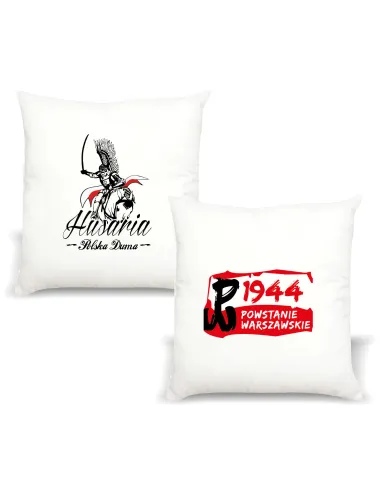 Poduszka patriotyczna Polska Husaria z nadrukiem HISTORIA POLSKA DUMA