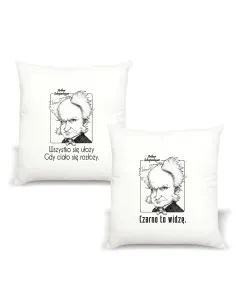 Poduszka z nadrukiem PREZENT CZARNO TO WIDZĘ