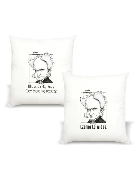 Poduszka z nadrukiem PREZENT CZARNO TO WIDZĘ