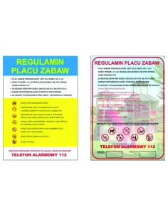 Regulamin Placu Zabaw Boiska - Tablica informacyjna z regulaminem