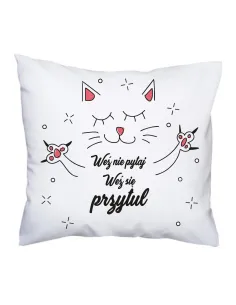 Poduszka Prezent na Walentynki z nadrukiem weź nie pytaj weź się przytul