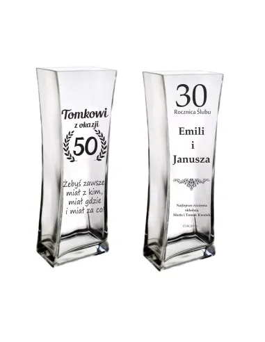 Wazon PREZENT na okrągłe urodziny 30 40 50 60 70