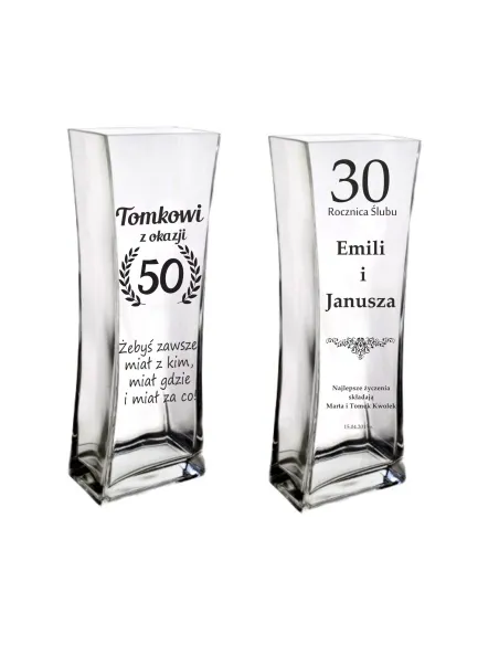 Wazon PREZENT na okrągłe urodziny 30 40 50 60 70