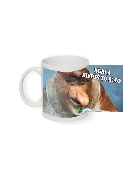 Janusz nosacz Śmieszny Kubek z nadrukiem Janusz kurła kiedyś to było