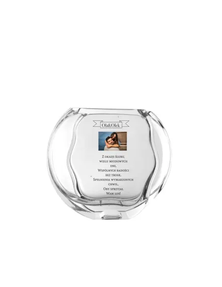 Wazon z nadrukiem PREZENT na ślub wesele ze zdjęciem