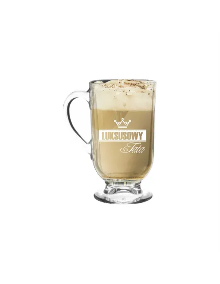 Szklanka kubek do cappucino latte z grawerem na prezent dla taty ojca