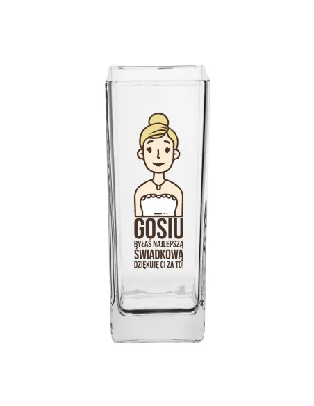 Wazon z nadrukiem podziękowanie dla świadkowej