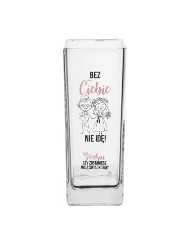 Wazon z nadrukiem prośba o świadkowanie ślub
