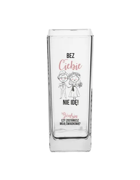 Wazon z nadrukiem prośba o świadkowanie ślub