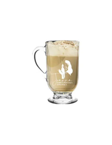 Szklanka kubek do cappucino latte z grawerem na prezent dla mamy żony kobiety