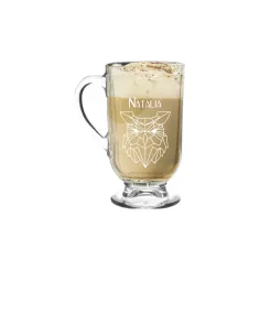 Szklanka kubek do cappucino latte z grawerem na prezent dla par dla niej niego
