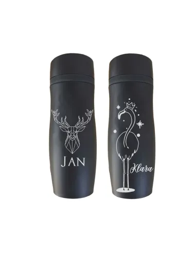 Kubek termiczny grawer GEOMETRIC zwierzęta cytaty