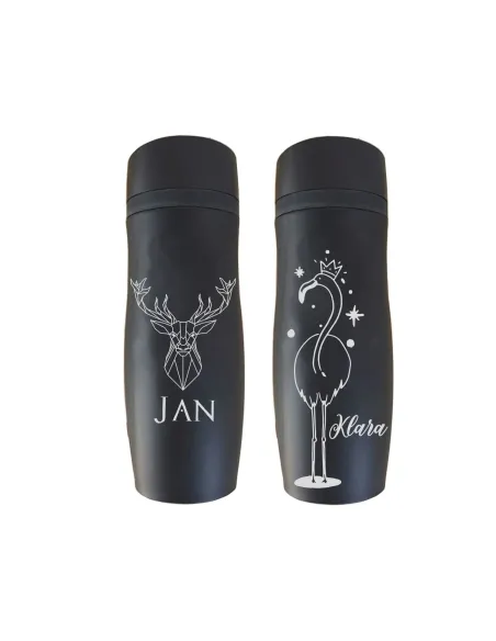 Kubek termiczny grawer GEOMETRIC zwierzęta cytaty