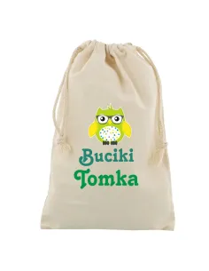 Worek na buty do przedszkola szkoły z nadrukiem buciki imię
