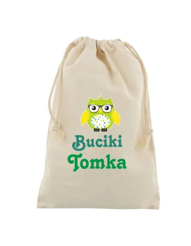 Worek na buty do przedszkola szkoły z nadrukiem buciki imię
