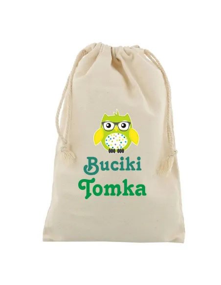 Worek na buty do przedszkola szkoły z nadrukiem buciki imię