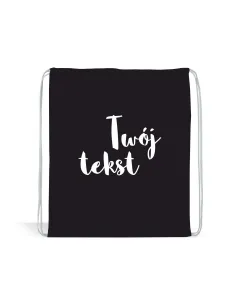 Worek czarny z nadrukiem Twój tekst