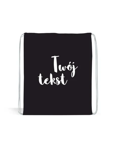 Worek czarny z nadrukiem Twój tekst