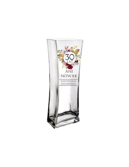Wazon z nadrukiem PREZENT na urodziny 30 40 50 60