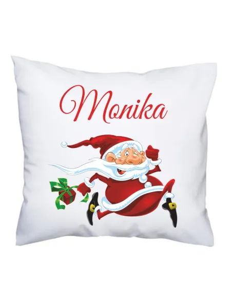 Poduszka Świąteczna z Mikołajem z nadrukiem świątecznym imię