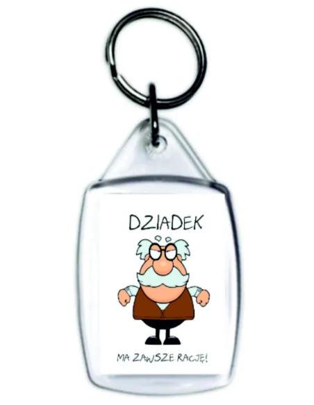 Brelok do kluczy z nadrukiem prezent Dzień Dziadka Dzień Babci 1 szt