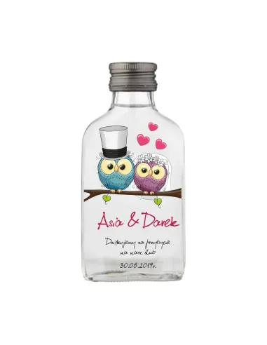 BUTELKI Z NADRUKIEM NA WESELE PREZENT 100 ML