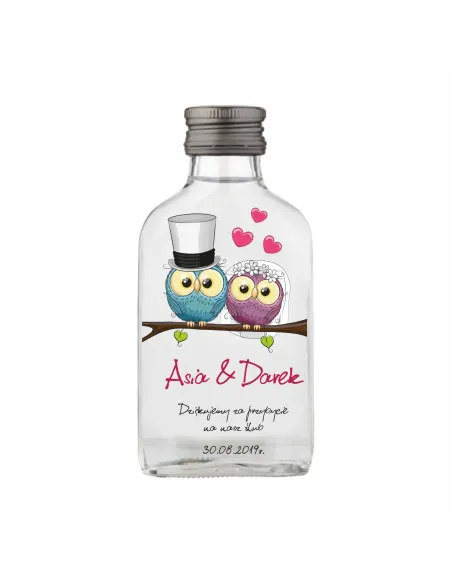 BUTELKI Z NADRUKIEM NA WESELE PREZENT 100 ML