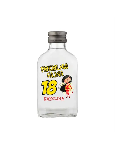 BUTELKI z nadrukiem podziękowania dla gości na 18