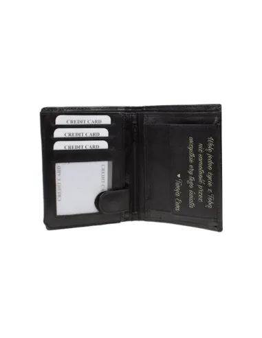 Czarny skórzany portfel WILD GRAWER na prezent