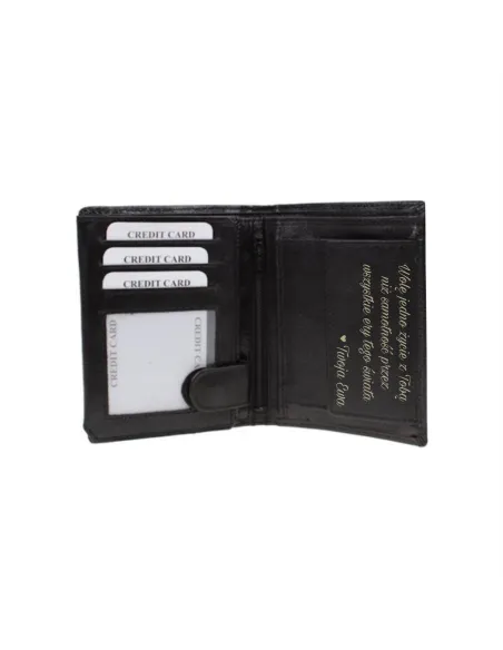 Czarny skórzany portfel WILD GRAWER na prezent