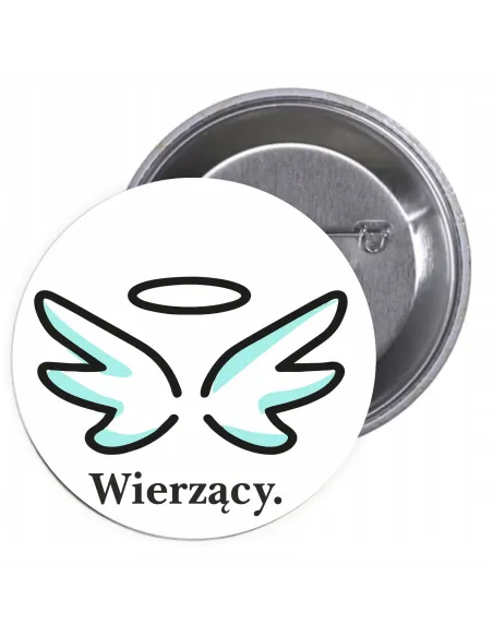Przypinki buttony RELIGIJNE - WIERZĄCY  znaczki badziki z grafiką