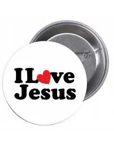Przypinki buttony RELIGIJNE - I LOVE JEZUS  znaczki badziki z grafiką