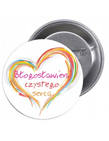 Przypinki buttony RELIGIJNE - BŁOGOSŁAWIENI CZYSTEGO SERCA znaczki badziki z grafiką
