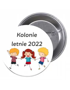 Przypinki buttony KOLONIE LETNIE 2022 znaczki badziki z grafiką
