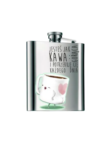 Piersiówka nadruk prezent WALENTYNKI śmieszny wzór