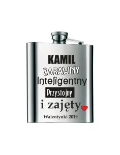 Piersiówka NADRUK UV WALENTYNKI dla chłopaka HIT!