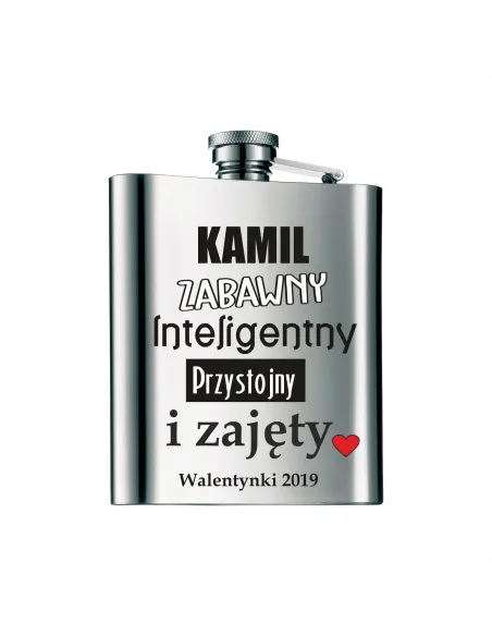 Piersiówka NADRUK UV WALENTYNKI dla chłopaka HIT!