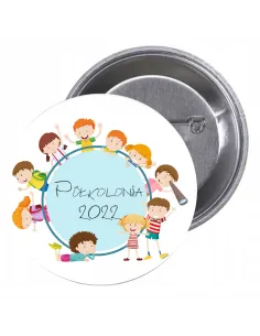Przypinki buttony PÓŁKOLONIA 2022 znaczki badziki z grafiką