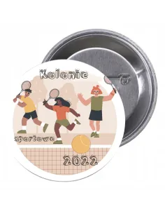 Przypinki buttony KOLONIE SPORTOWE 2022 znaczki badziki z grafiką