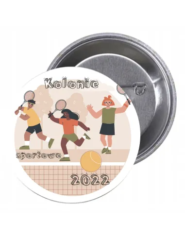 Przypinki buttony KOLONIE SPORTOWE 2022 znaczki badziki z grafiką