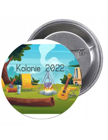 Przypinki buttony KOLONIE 2022 znaczki badziki z grafiką