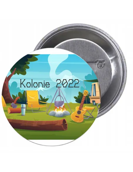 Przypinki buttony KOLONIE 2022 znaczki badziki z grafiką