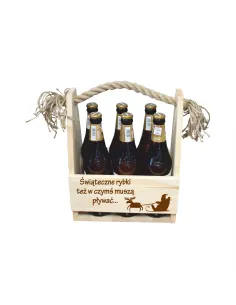 SKRZYNKA NOSIDŁO NA PIWO PREZENT NA ŚWIĘTA CHOINKĘ