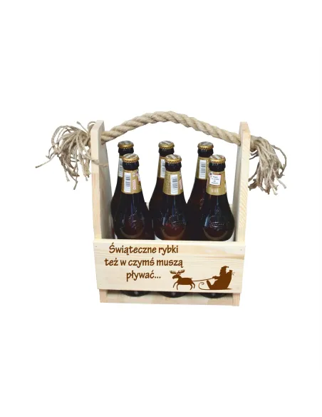 SKRZYNKA NOSIDŁO NA PIWO PREZENT NA ŚWIĘTA CHOINKĘ