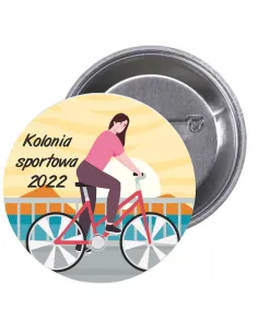 Przypinki buttony KOLONIA SPORTOWA 2022 znaczki badziki z grafiką