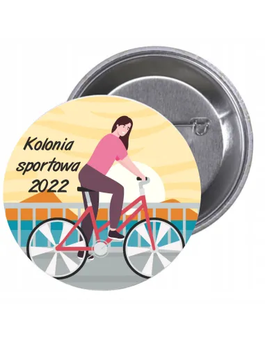 Przypinki buttony KOLONIA SPORTOWA 2022 znaczki badziki z grafiką