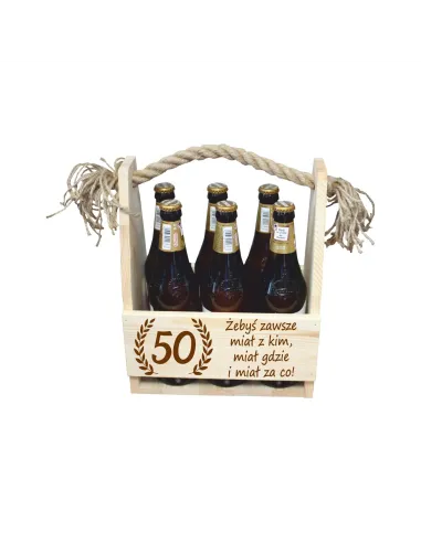 SKRZYNKA NOSIDŁO NA PIWO Z GRAWEREM NA URODZINY