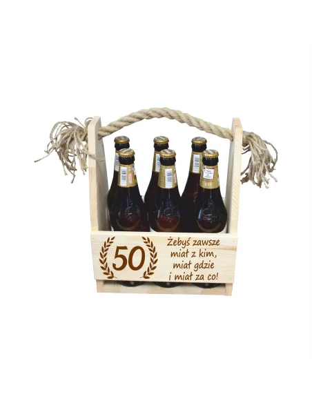 SKRZYNKA NOSIDŁO NA PIWO Z GRAWEREM NA URODZINY