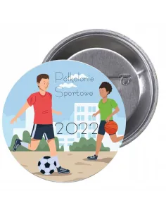 Przypinki buttony PÓŁKOLONIE SPORTOWA 2022 znaczki badziki z grafiką